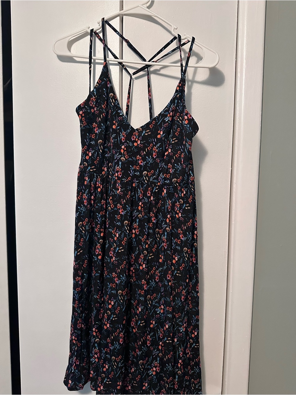 Body Glove Black Floral Strappy Midi Dress